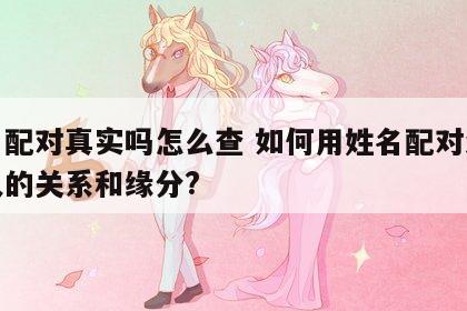 姓名配对真实吗怎么查 如何用姓名配对测试两人的关系和缘分?