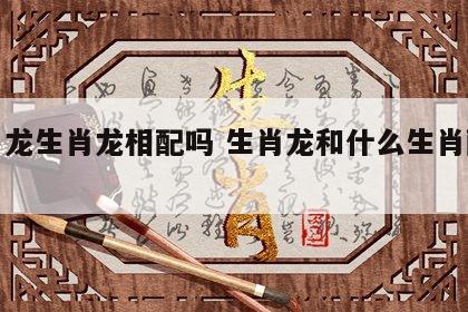 生肖龙生肖龙相配吗 生肖龙和什么生肖配最好