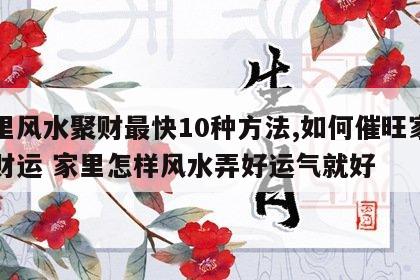 家里风水聚财最快10种方法,如何催旺家里的财运 家里怎样风水弄好运气就好