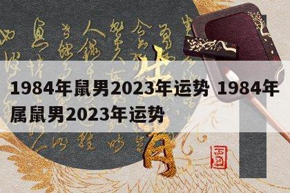 1984年鼠男2023年运势 1984年属鼠男2023年运势