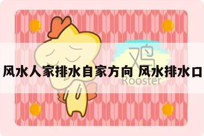 风水人家排水自家方向 风水排水口