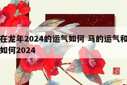 马在龙年2024的运气如何 马的运气和财运如何2024