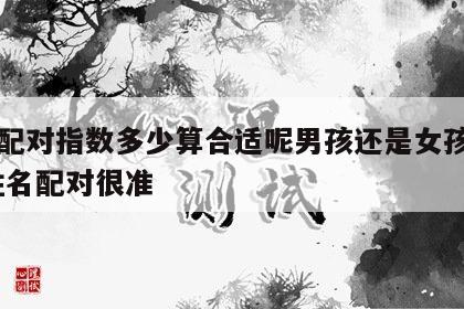 姓名配对指数多少算合适呢男孩还是女孩好一点 姓名配对很准