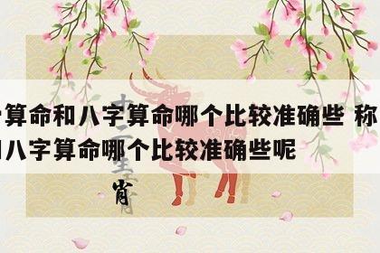 称骨算命和八字算命哪个比较准确些 称骨算命和八字算命哪个比较准确些呢