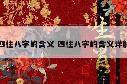 四柱八字的含义 四柱八字的含义详解