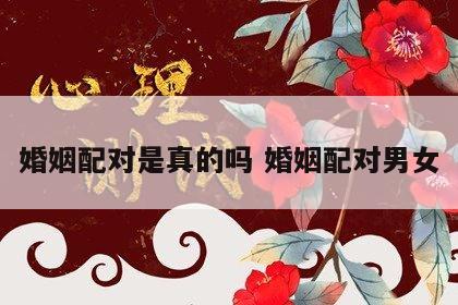 婚姻配对是真的吗 婚姻配对男女