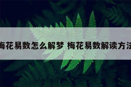梅花易数怎么解梦 梅花易数解读方法