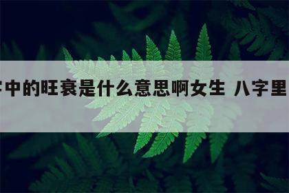 八字中的旺衰是什么意思啊女生 八字里的旺衰