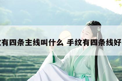 手纹有四条主线叫什么 手纹有四条线好不好