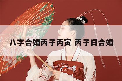 八字合婚丙子丙寅 丙子日合婚