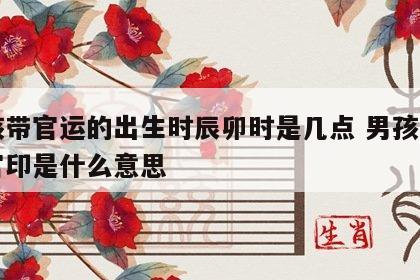 男孩带官运的出生时辰卯时是几点 男孩八字带官印是什么意思