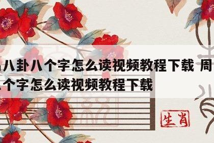 周易八卦八个字怎么读视频教程下载 周易八卦八个字怎么读视频教程下载