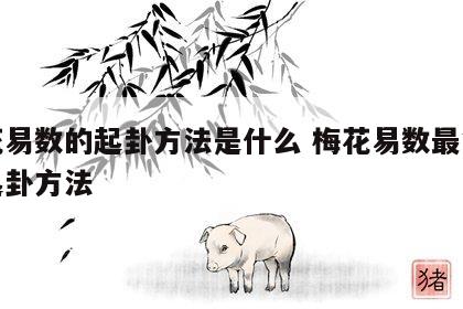 梅花易数的起卦方法是什么 梅花易数最简单的起卦方法
