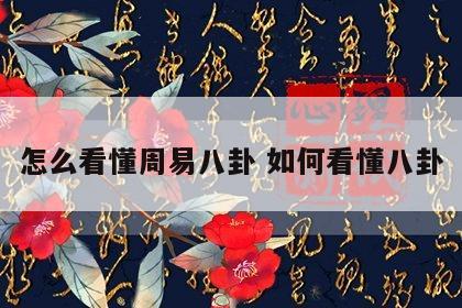 怎么看懂周易八卦 如何看懂八卦