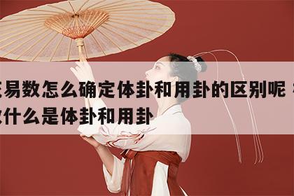 梅花易数怎么确定体卦和用卦的区别呢 梅花易数什么是体卦和用卦