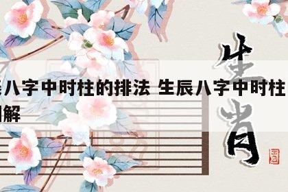 生辰八字中时柱的排法 生辰八字中时柱的排法图解