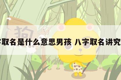 八字取名是什么意思男孩 八字取名讲究什么