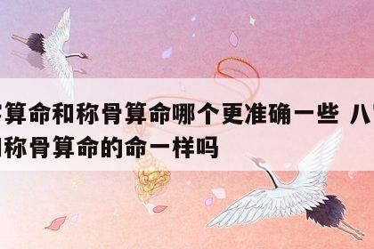 八字算命和称骨算命哪个更准确一些 八字算命和称骨算命的命一样吗