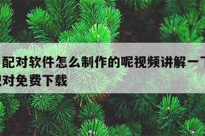 姓名配对软件怎么制作的呢视频讲解一下 姓名配对免费下载