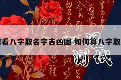 如何看八字取名字吉凶图 如何算八字取名字