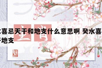 癸水喜忌天干和地支什么意思啊 癸水喜欢的天干地支