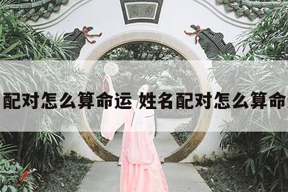姓名配对怎么算命运 姓名配对怎么算命运的