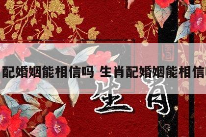 生肖配婚姻能相信吗 生肖配婚姻能相信吗女