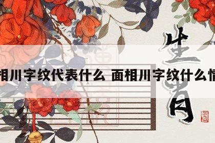 面相川字纹代表什么 面相川字纹什么情况