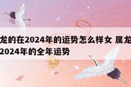 属龙的在2024年的运势怎么样女 属龙人在2024年的全年运势