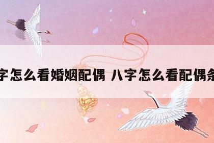 八字怎么看婚姻配偶 八字怎么看配偶条件