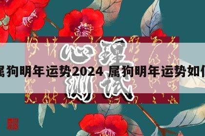 属狗明年运势2024 属狗明年运势如何