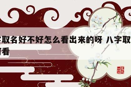 八字取名好不好怎么看出来的呀 八字取名要如何看