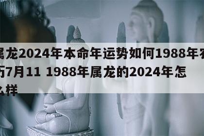 属龙2024年本命年运势如何1988年农历7月11 1988年属龙的2024年怎么样