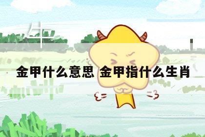 金甲什么意思 金甲指什么生肖