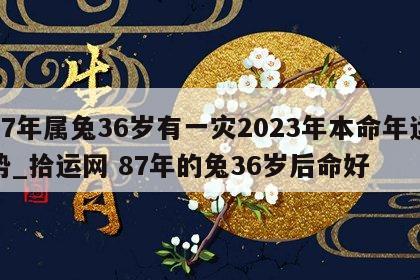 87年属兔36岁有一灾2023年本命年运势_拾运网 87年的兔36岁后命好