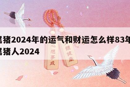 属猪2024年的运气和财运怎么样83年 属猪人2024