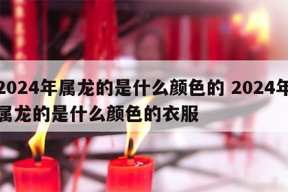 2024年属龙的是什么颜色的 2024年属龙的是什么颜色的衣服