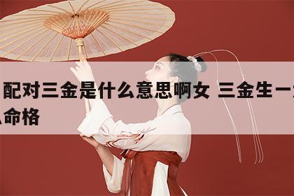 生肖配对三金是什么意思啊女 三金生一水是什么命格