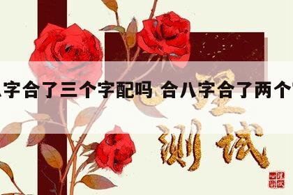 合八字合了三个字配吗 合八字合了两个字好吗?