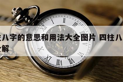 四柱八字的意思和用法大全图片 四柱八字知识全解