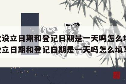 开业设立日期和登记日期是一天吗怎么填 开业设立日期和登记日期是一天吗怎么填写