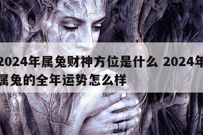 2024年属兔财神方位是什么 2024年属兔的全年运势怎么样