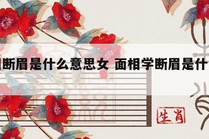 面相断眉是什么意思女 面相学断眉是什么意思