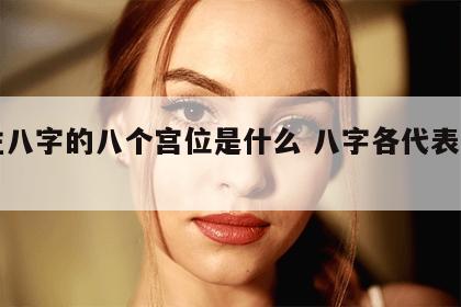 四柱八字的八个宫位是什么 八字各代表什么宫