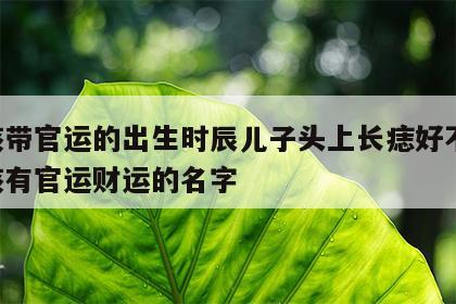 男孩带官运的出生时辰儿子头上长痣好不好 男孩有官运财运的名字