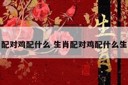 生肖配对鸡配什么 生肖配对鸡配什么生肖好