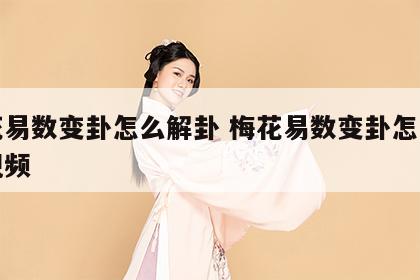 梅花易数变卦怎么解卦 梅花易数变卦怎么解卦视频