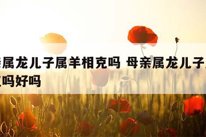 母亲属龙儿子属羊相克吗 母亲属龙儿子属羊相克吗好吗