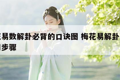 梅花易数解卦必背的口诀图 梅花易解卦的方法和步骤