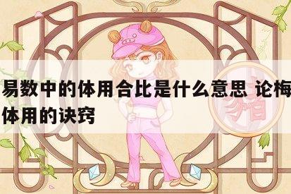 梅花易数中的体用合比是什么意思 论梅花易数中体用的诀窍